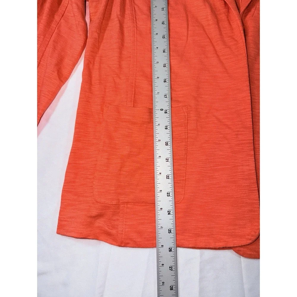 Chico's lightweight orange/coral open-front blazer/cardigan Size L